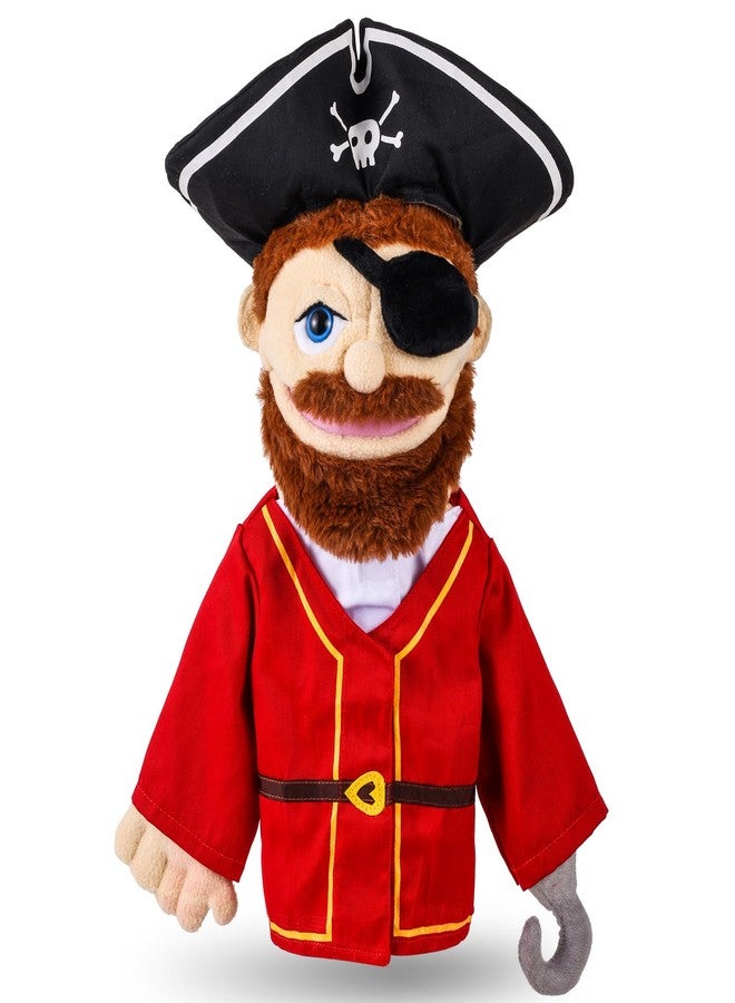 ZJoey Role Play Hand Puppets Hand Plush Chef Doctor Fireman Pirate Detective Athlete Nurse Worker Hand Puppet Toys Puppets for Kids Storytelling Imaginative Pretend Play Teaching Preschool(Pirate) - Image 1